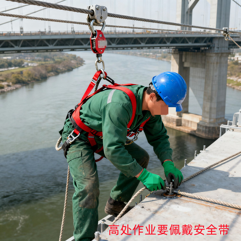 佩戴人體防墜器和安全帶